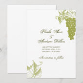 Wijnstok Bruiloft Uitnodiging (Voorkant / Achterkant)