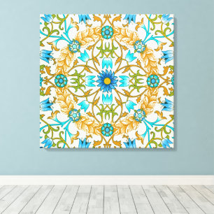 Wijnstok door William Morris, Vintage Textielkunst Canvas Afdruk