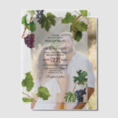 Wijnstok Druiven Mediterrane Griekse Eiland Trouw Vellum Uitnodigingen (Offset (Koppel))