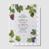 Wijnstok Druiven Mediterrane Griekse Eiland Trouw Vellum Uitnodigingen (Offset (Uitnodiging))