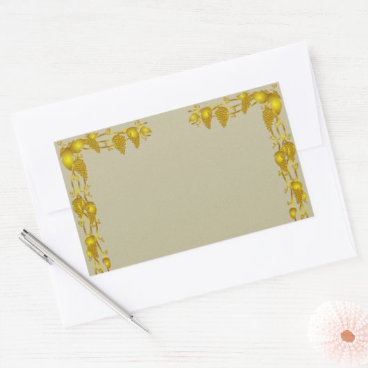  wijnstok en druiven gouden rand Sticker (Envelop)