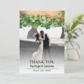 Wijnstok en hout rustieke St Patricks Day bruiloft Bedankkaart (Staand voorkant)