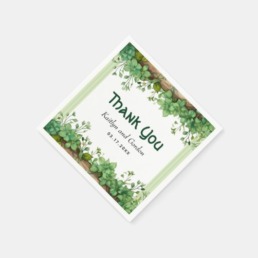 Wijnstok en hout St Patricks Dag groene grens brui Servet (Hoek)