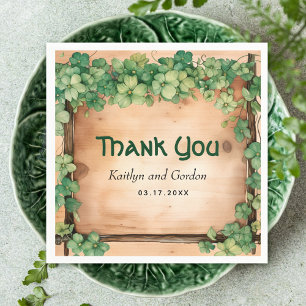 Wijnstok en hout St Patricks Day rustieke bruiloft Servet