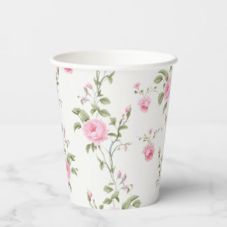 Wijnstok met verspreide roze rozen Tuinfeest Papie Papieren Bekers