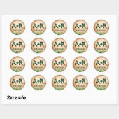 Wijnstok op hout St Patricks Day Ierse bruiloft Ronde Sticker (Vel)
