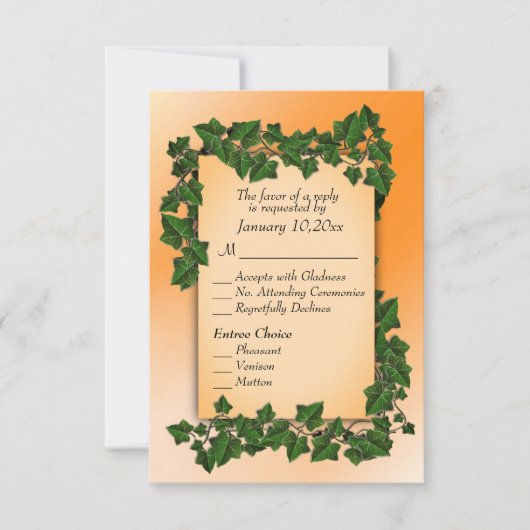 Wijnstok op Oranje Herfst RSVP met entree (Voorkant)