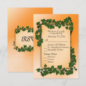 Wijnstok op Oranje Herfst RSVP met entree Kaartje (Voorkant / Achterkant)