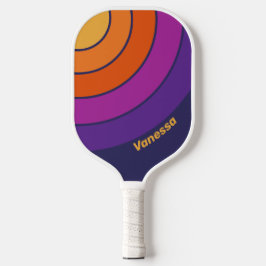 Wijnstok Regenboog Cirkel Streep met Naam Pickleball Paddle