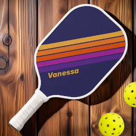 Wijnstok Regenboog Gestreept met Naam Pickleball Paddle
