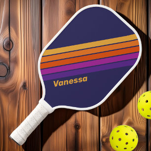 Wijnstok Regenboog Gestreept met Naam Pickleball Paddle