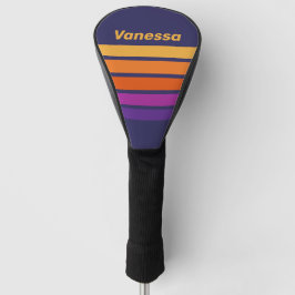 Wijnstok regenboog overstreept met naam golfheadcover