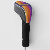 Wijnstok Regenboog Speld Gestreept met Naam Golfheadcover (Schuin)