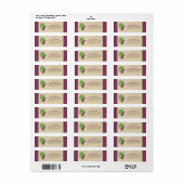 Wijnstok Retouradres Label (Pergament Textuur) (Full Sheet)