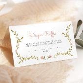 Wijnstok & Roze Bloemen Baby shower Luier Raffle Informatiekaartje