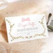 Wijnstok & Roze Bloemen Baby shower Luier Raffle Informatiekaartje