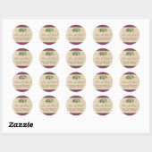 Wijnstok Save-the-Date Sticker (Pergament Textuur) (Vel)