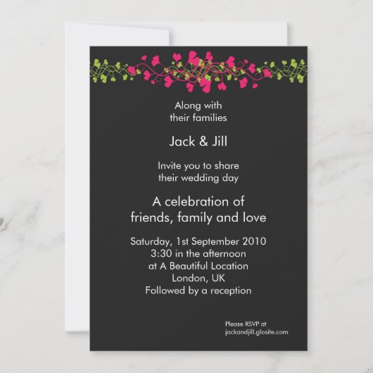 Wijnstok van Harten 5x7 Kaart (Voorkant)