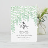 wijnstok | Waterverf bruiloft uitnodigen Kaart (Staand voorkant)