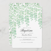 wijnstok | Waterverf Doop Uitnodigen Kaart (Voorkant / Achterkant)