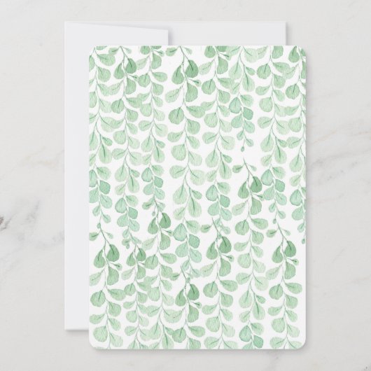 wijnstok | Waterverf Doop Uitnodigen Kaart (Achterkant)