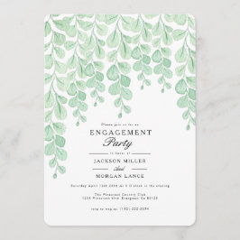 wijnstok | Waterverf Engagement Party Uitnodigen Kaart