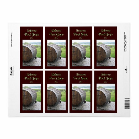 Wijnstokbrood Homemade Wine Label (Full Sheet)