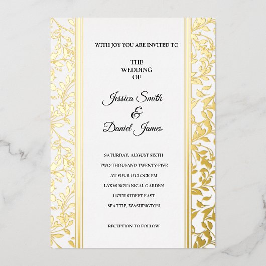 wijnstokbruiloft folie uitnodiging (Voorkant)