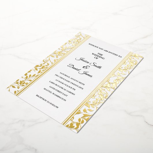 wijnstokbruiloft folie uitnodiging (Gedraaid)