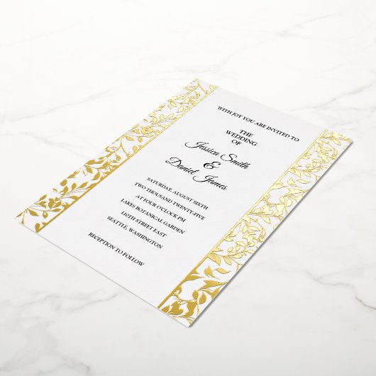 wijnstokbruiloft folie uitnodiging (Gedraaid)