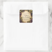 Wijnstokdruiven Aangepaste Naam Vierkante Sticker (Tas)