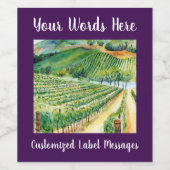 Wijnstokdruiven voor wijngaarden Art Eigen fleseti Wijn Etiket (Enkel label)