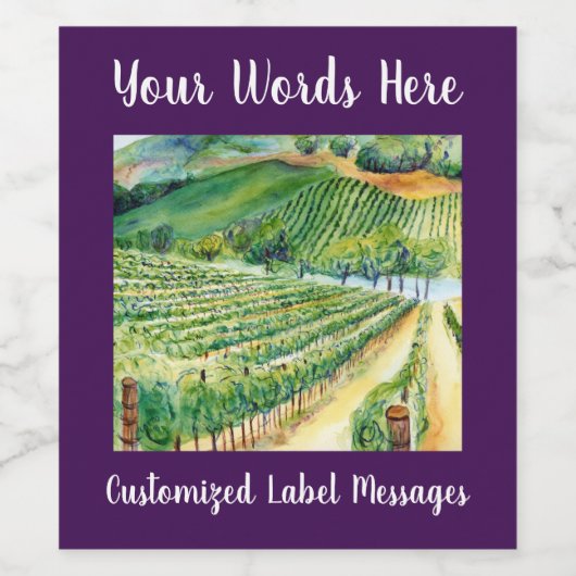 Wijnstokdruiven voor wijngaarden Art Eigen fleseti Wijn Etiket (Enkel label)