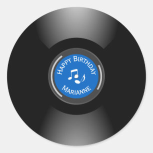 Wijnstoker voor het ontwerpen van vinylrecords ronde sticker
