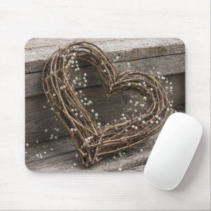Wijnstokhartkrans met Baby's Breath Muismat