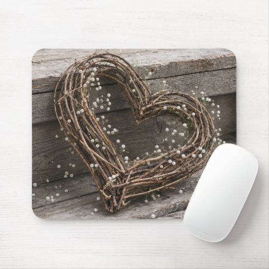 Wijnstokhartkrans met Baby's Breath Muismat (Met muis)