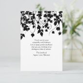 Wijnstokje Bereavement Hartelijk dank Bedankkaart (Staand voorkant)