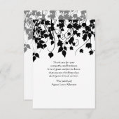 Wijnstokje Bereavement Hartelijk dank Bedankkaart (Voorkant / Achterkant)