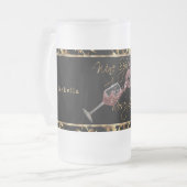 Wijnstokjes en rosey - marmer matglas bierpul (Voorkant links)