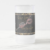 Wijnstokjes en rosey - marmer matglas bierpul (Center)