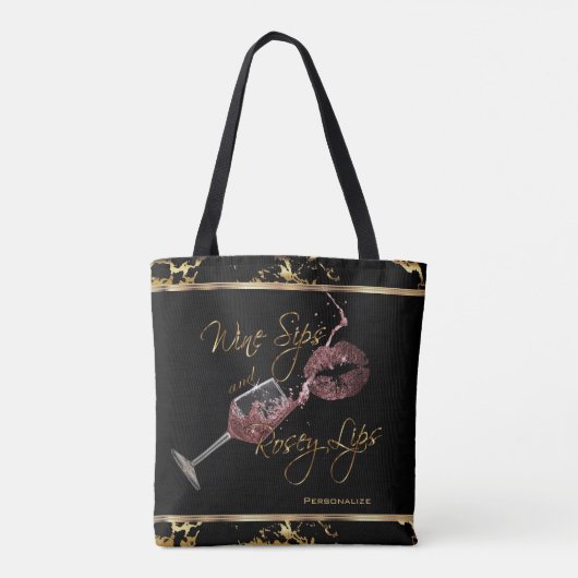 Wijnstokjes en rosey - marmer tote bag (Achterkant)