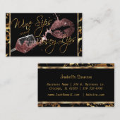 Wijnstokjes en rosey - Roos - mosterd - marmer Visitekaartje (Voorkant / Achterkant)