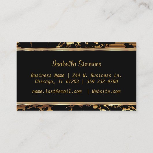 Wijnstokjes en rosey - Roos - mosterd - marmer Visitekaartje (Achterkant)