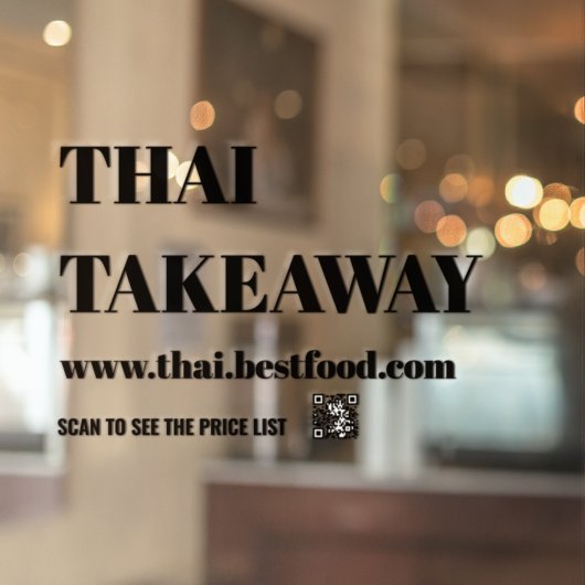 Wijnstokjes voor voedsel-Takeaway Raamsticker