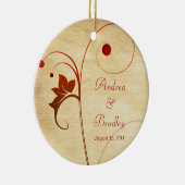 Wijnstokken & bessen bruiloft of Jubileum Ornament (Rechts)