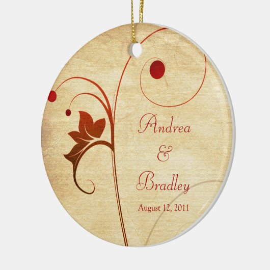 Wijnstokken & bessen bruiloft of Jubileum Ornament (Links)