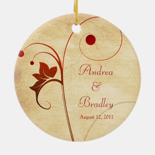 Wijnstokken & bessen bruiloft of Jubileum Ornament (Achterkant)