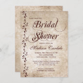  wijnstokken Elegant Bridal Shower Invitations Kaart (Voorkant / Achterkant)