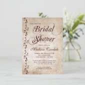  wijnstokken Elegant Bridal Shower Invitations Kaart (Staand voorkant)