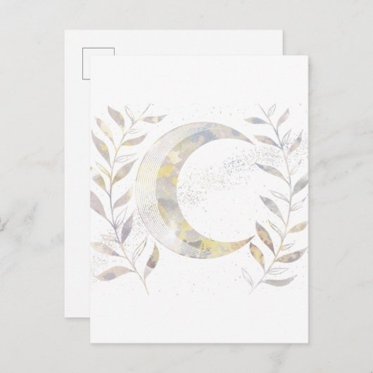 Wijnstokken en moon aankondigingskaart (Voorkant / Achterkant)